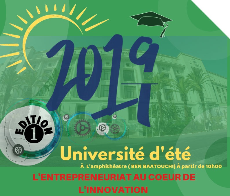 Université d’été 2019 ” L’entrepreneuriat au cœur de l’innovation”