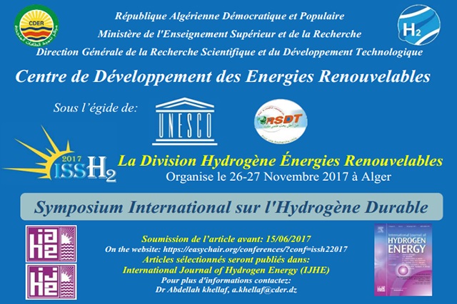 Symposium International sur l’Hydrogène Durable (ISSH2’2017)