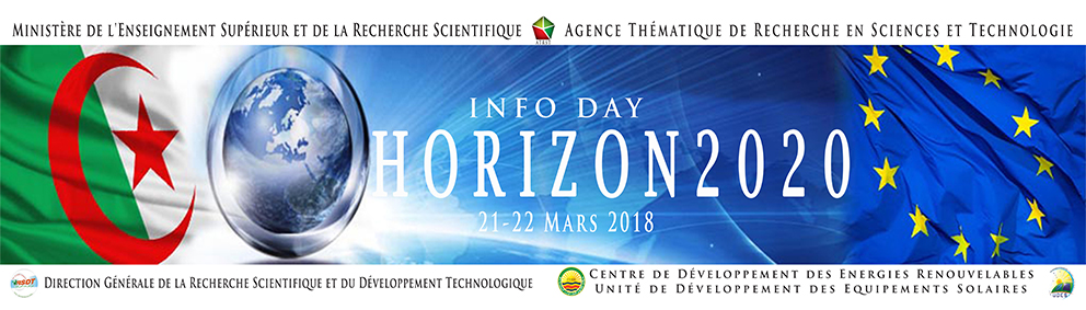 Journée d’information et une formation sur le montage de projets pour le programme Horizon 2020 les 21 et 22 Mars 2018 à l’UDES